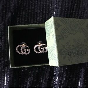 Gucci pearl logo earrings
